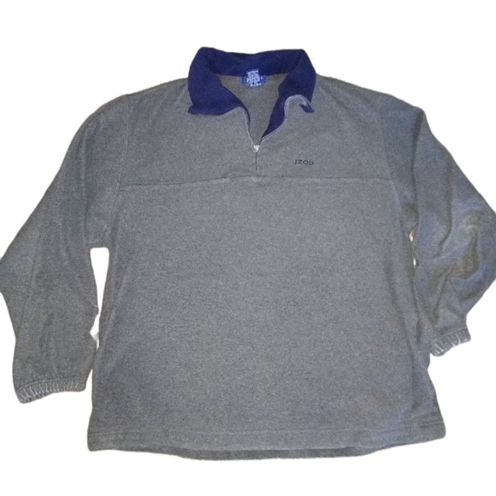 Izod Men's gray polar fleece pullover jacket, L